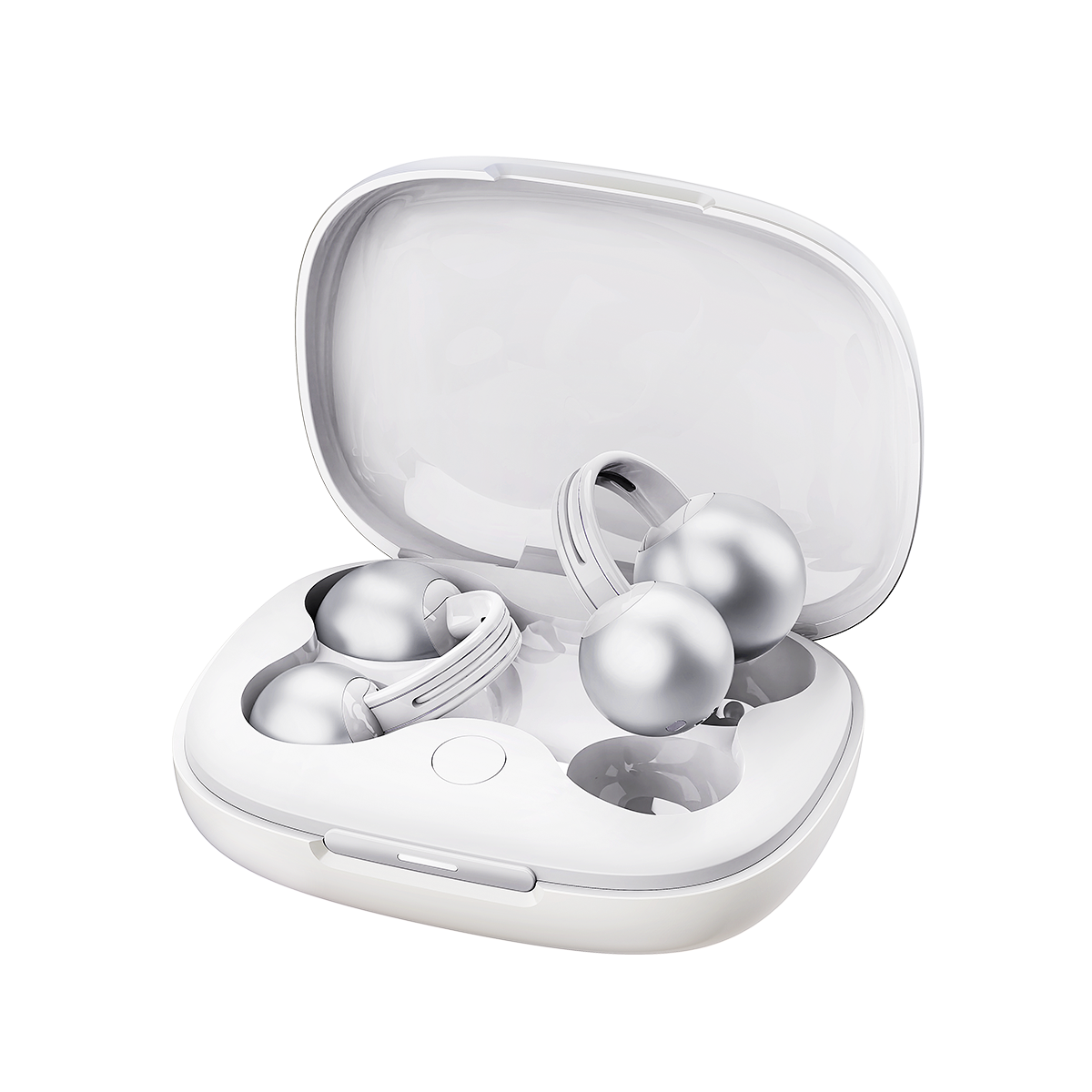Mojawa StarClip Open Ear Wireless Earbuds אוזניות אלחוטיות בטכנולוגית הולכת שמע בצבע כסוף