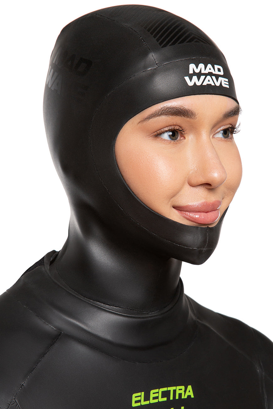 MAD WAVE OPNWTR Neo Therm Gdskn Hood כובע נאופרן תרמי עם חצאית לשחייה בעובי 2/3 מ"מ