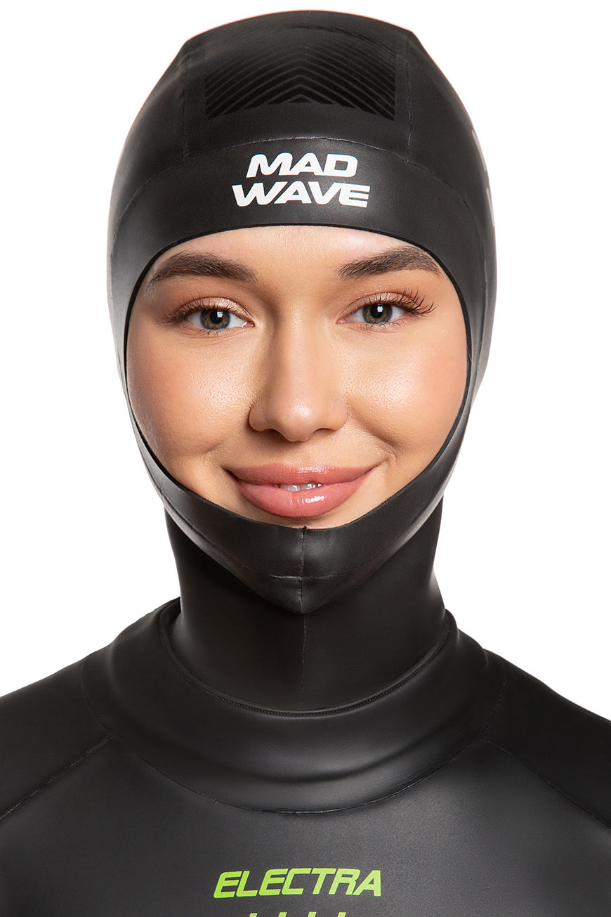 MAD WAVE OPNWTR Neo Therm Gdskn Hood כובע נאופרן תרמי עם חצאית לשחייה בעובי 2/3 מ"מ