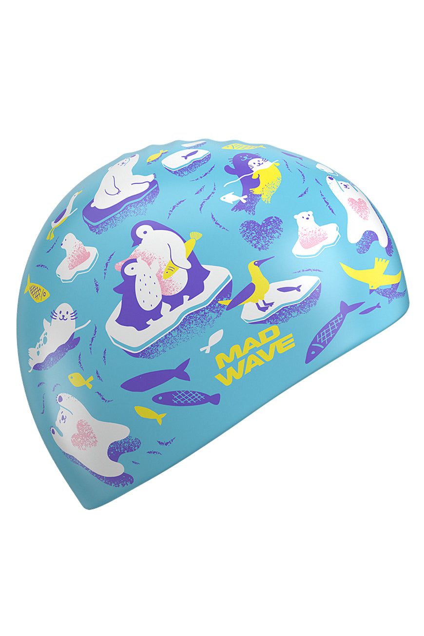 MAD WAVE Sillicon Swim Cap כובע שחיה במידה אחת למבוגרים וילדים כאחד