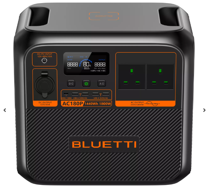 BLUETTI AC180P | 1800W | 1440Wh תחנת כוח ניידת