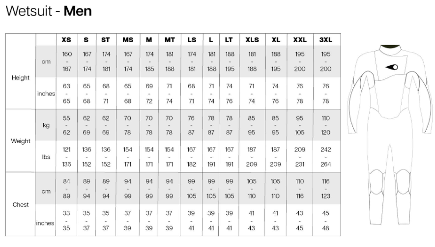 SOORUZ Semidry Men 2/2 SS ZF FIGHTER חליפת גלישה סמי-דריי בעובי 2/2 מ"מ עם שרוולים קצרים לגברים - דוגית