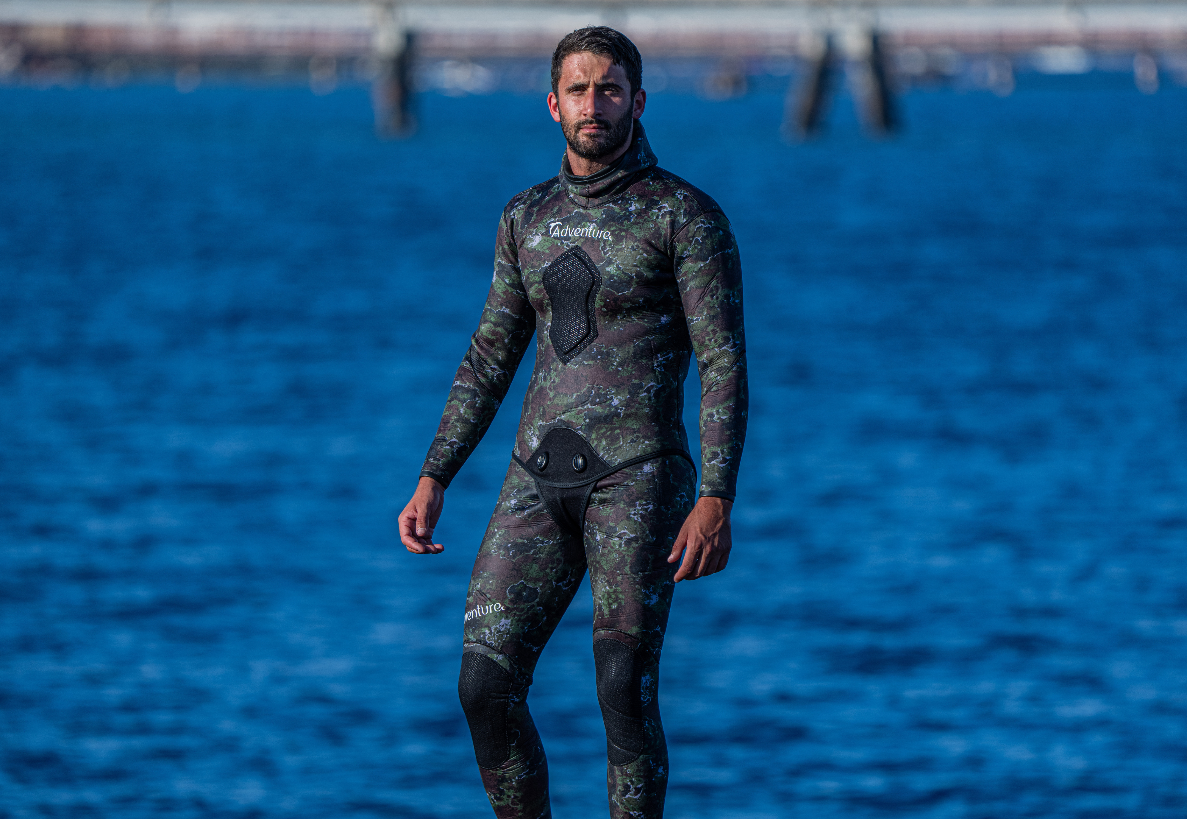 ADVENTURE 5.5mm Camo Spearfishing Pants חליפה צלילה חופשית לדיג חלק תחתון בעובי 5.5 מ"מ