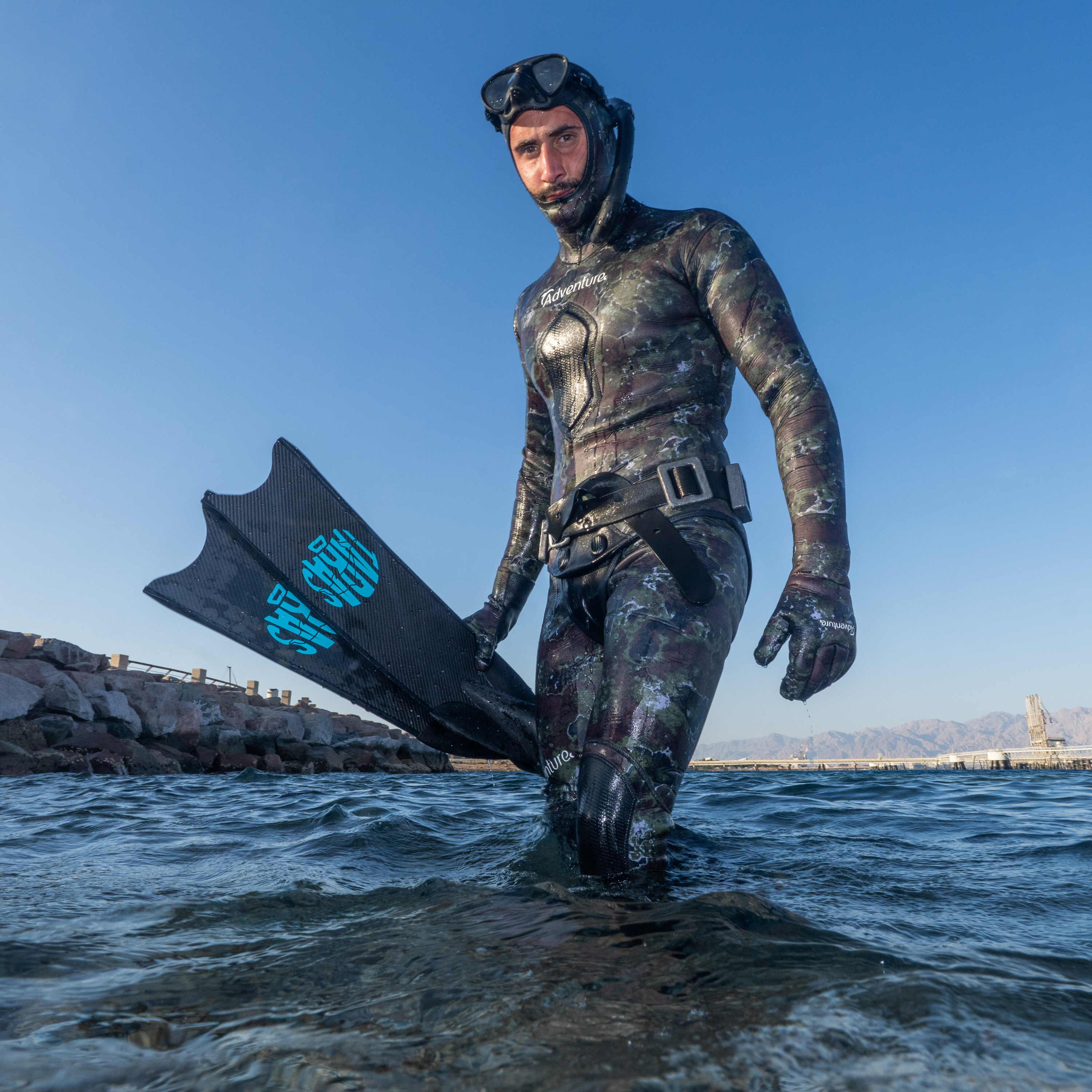 ADVENTURE 3.5mm Camo Spearfishing Jacket חליפה צלילה חופשית לדיג חלק עליון בעובי 3.5 מ"מ - דוגית