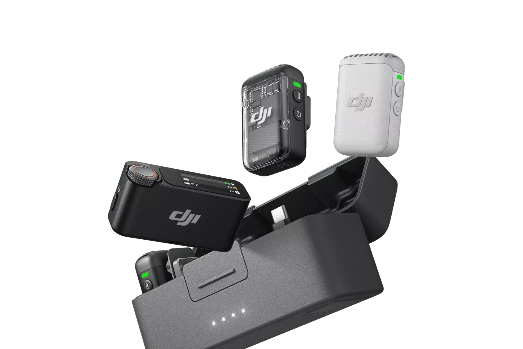 DJI Mic 2 (2TX + 1RX) ערכת שני מיקרופונים אלחוטים