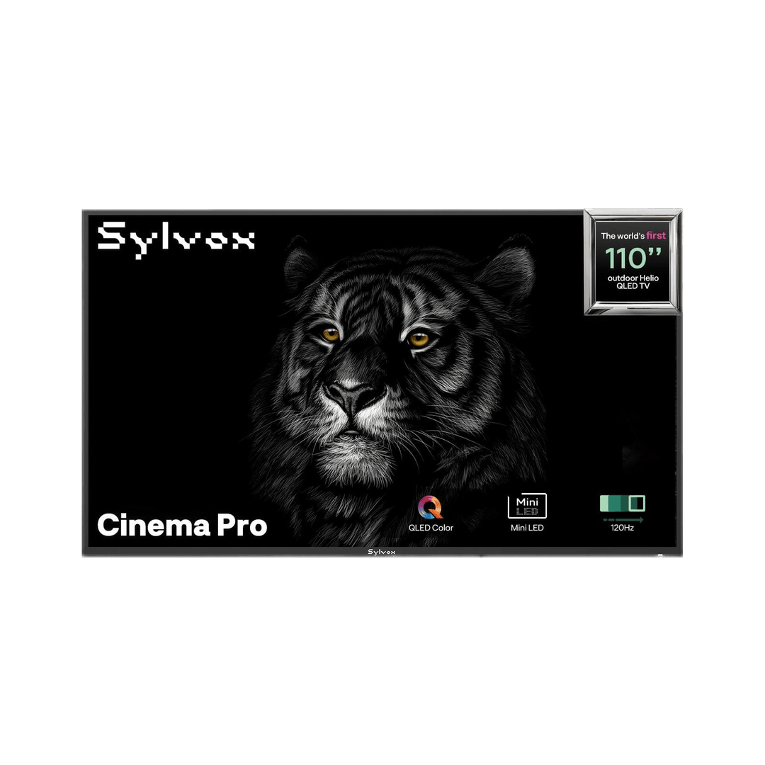 SYLVOX 110" Cinema Pro Helio QLED Outdoor TV טלויזיה Helio QLED בגודל 110 אינץ' לשימוש חיצוני בשמש מלאה - דוגית