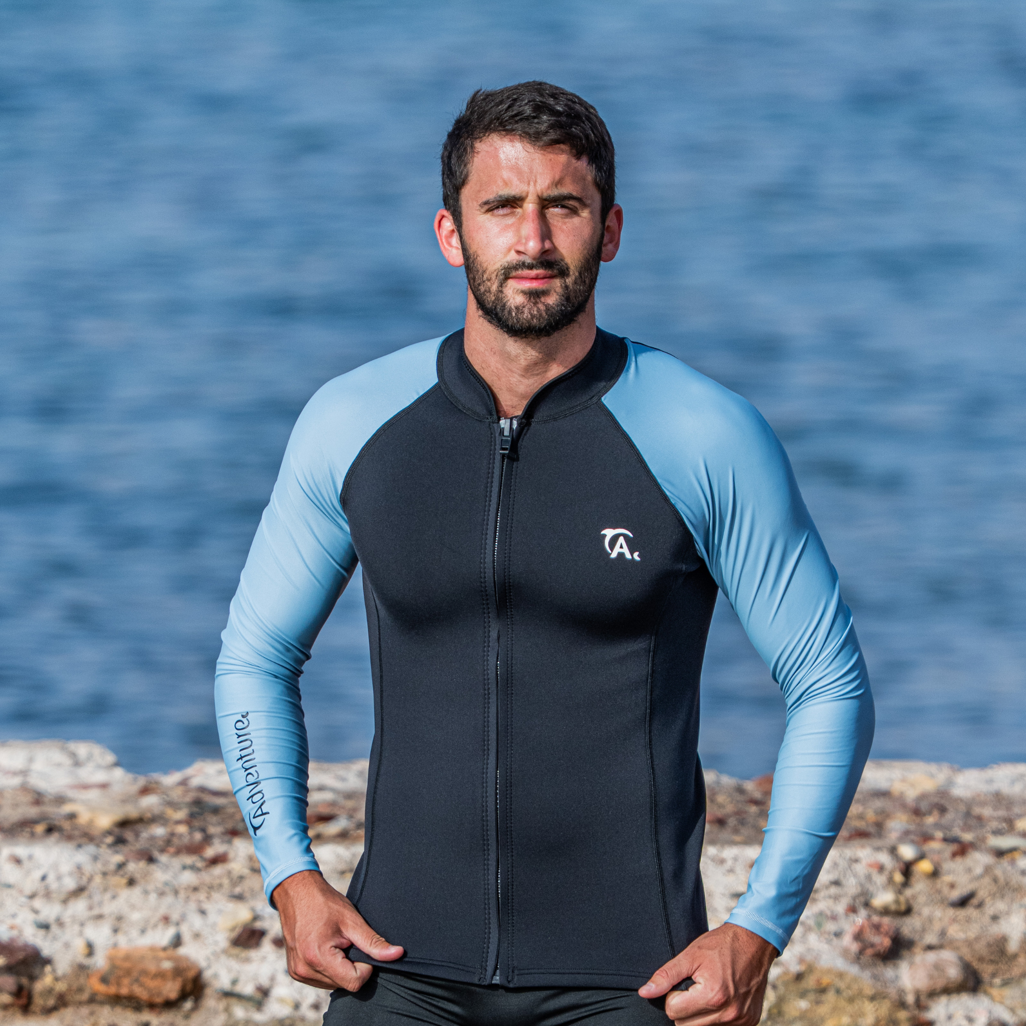 ADVENTURE 2mm Neo body + Lycra sleeves Jacket ג'קט נאופרן עם שרוולי לייקרה ארוכים לספורט ימי