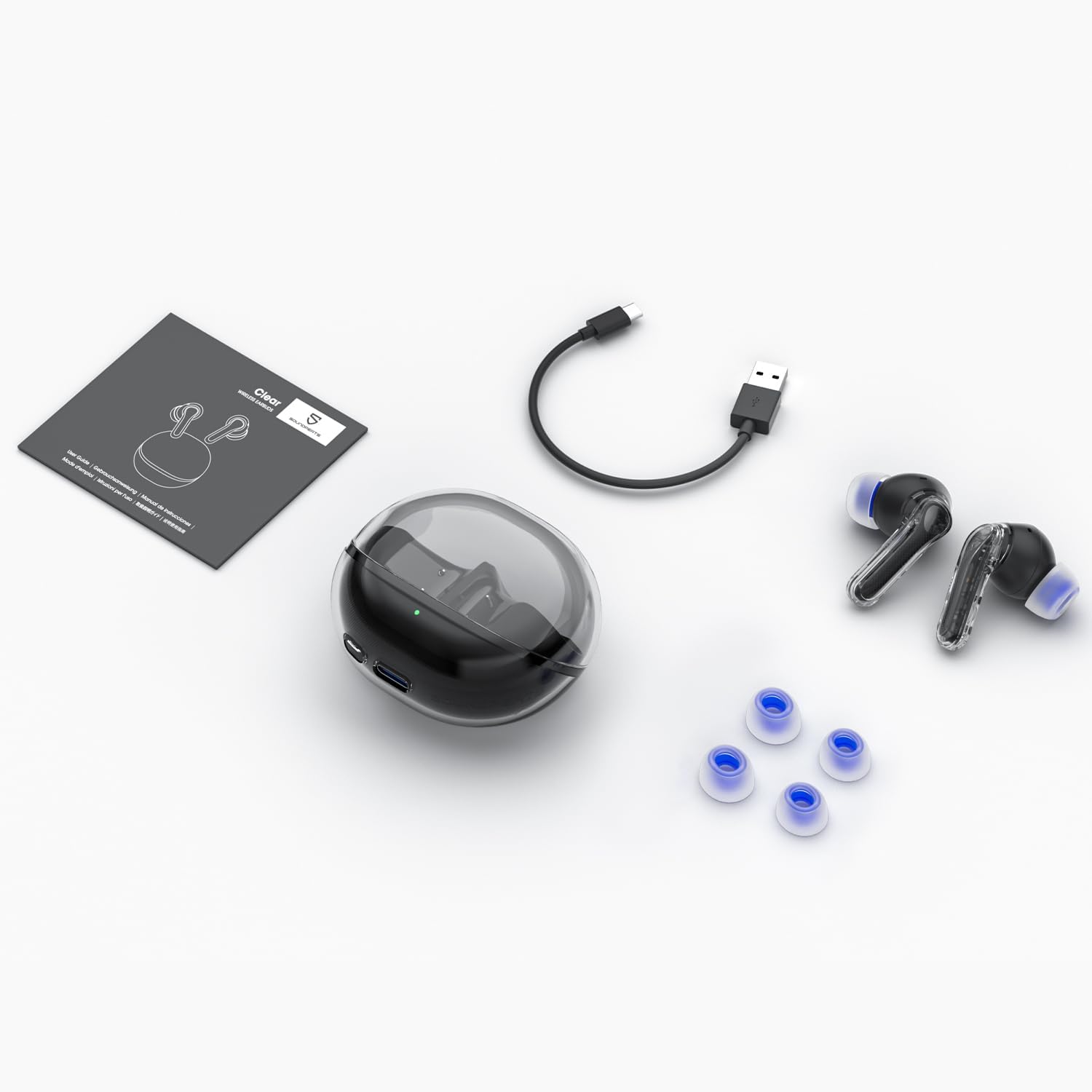 SOUNDPEATS Clear Black אוזניות אלחוטיות בצבע שחור