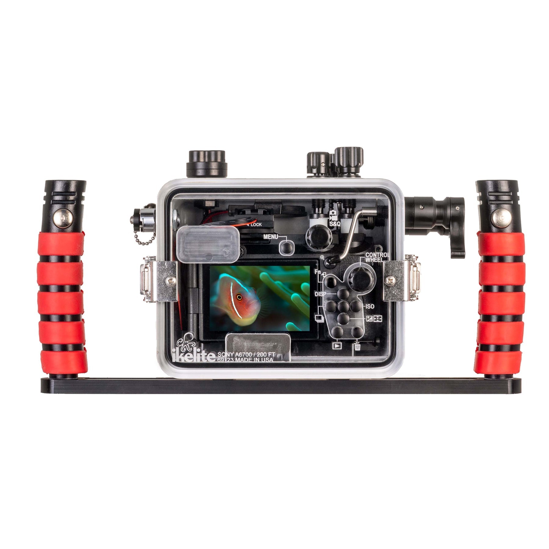 IKELITE 200FP/F Underwater Housing for Sony Alpha a6700 PZ 16-50mm with Fiber Optic Transmitter מארז צלילה עבור Sony Alpha a6700 עם עדשת PZ 16-50mm ומשדר סיבים אופטיים