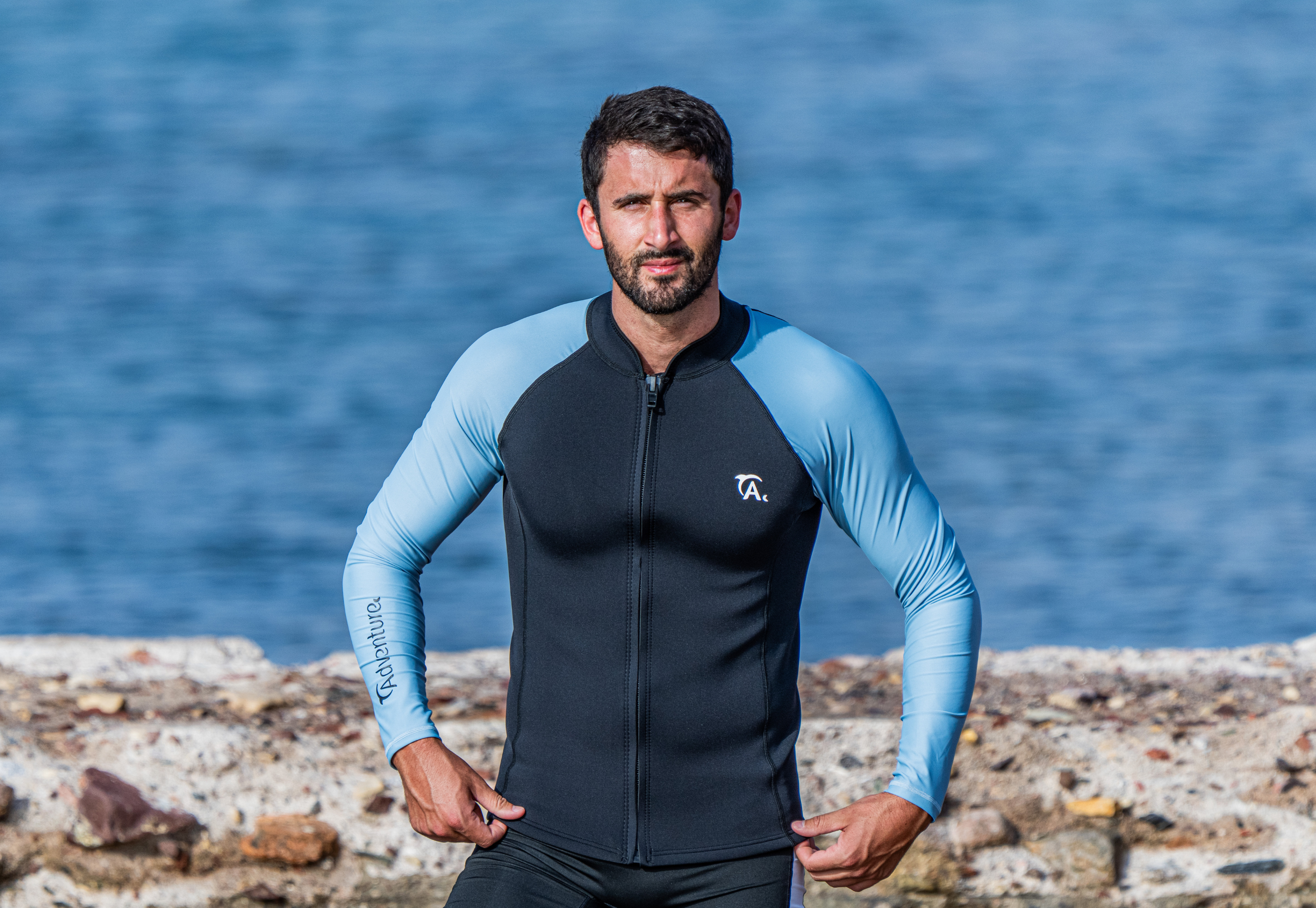ADVENTURE 2mm Neo body + Lycra sleeves Jacket ג'קט נאופרן עם שרוולי לייקרה ארוכים לספורט ימי