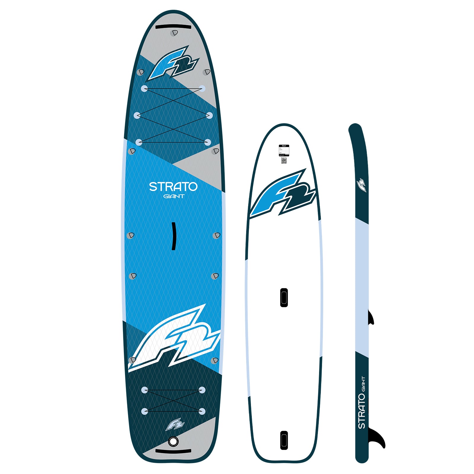 F2 Strato Giant Blue 12.8 סאפ מתנפח גדול עם 2 משוטים ו 2 כיסאות קיאק - דוגית