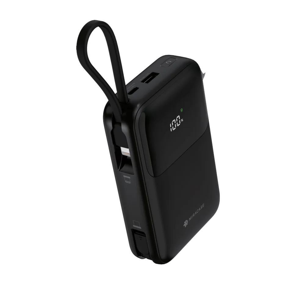 MIRACASE סוללת טעינה MPB20PD 22.5W 2CB עם כבלים מובנים