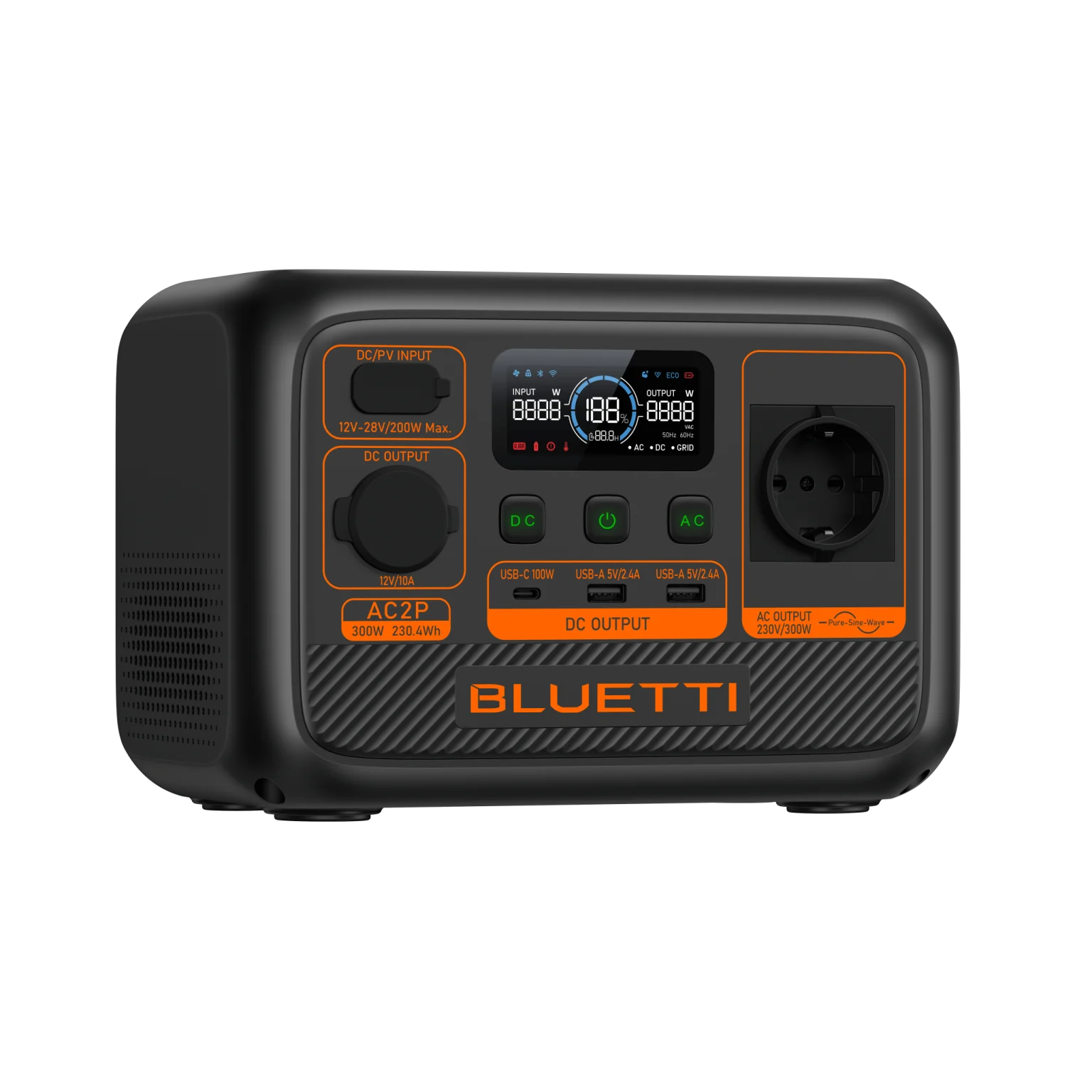BLUETTI AC2P Portable Power Station 300W 230.4Wh תחנת כוח ניידת