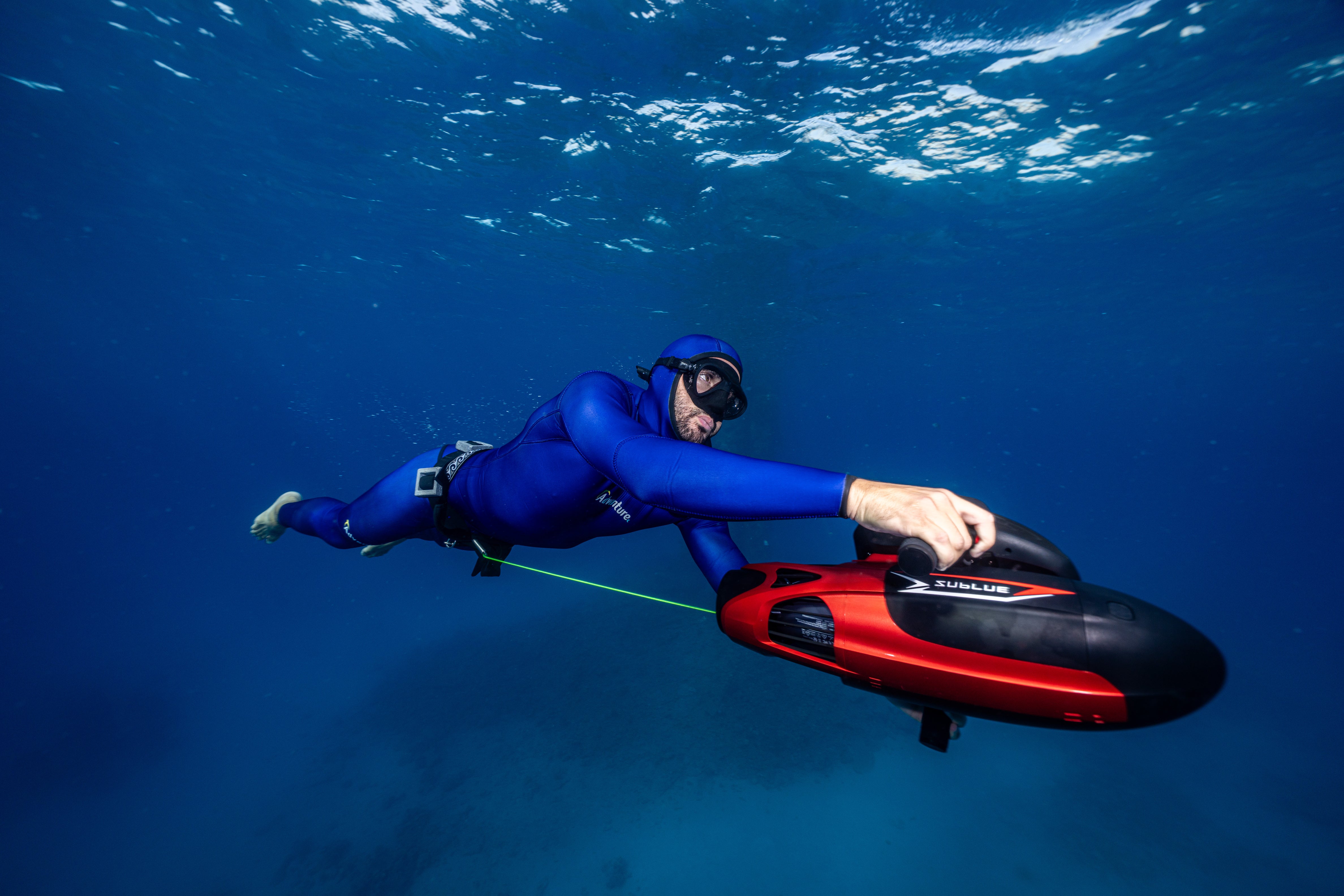 ADVENTURE 3.5mm Dark Blue Freediving Wetsuit חליפה צלילה חופשית ספורטיבית מלאה, חלק תחתון + חלק עליון, בעובי 3.5 מ"מ - דוגית