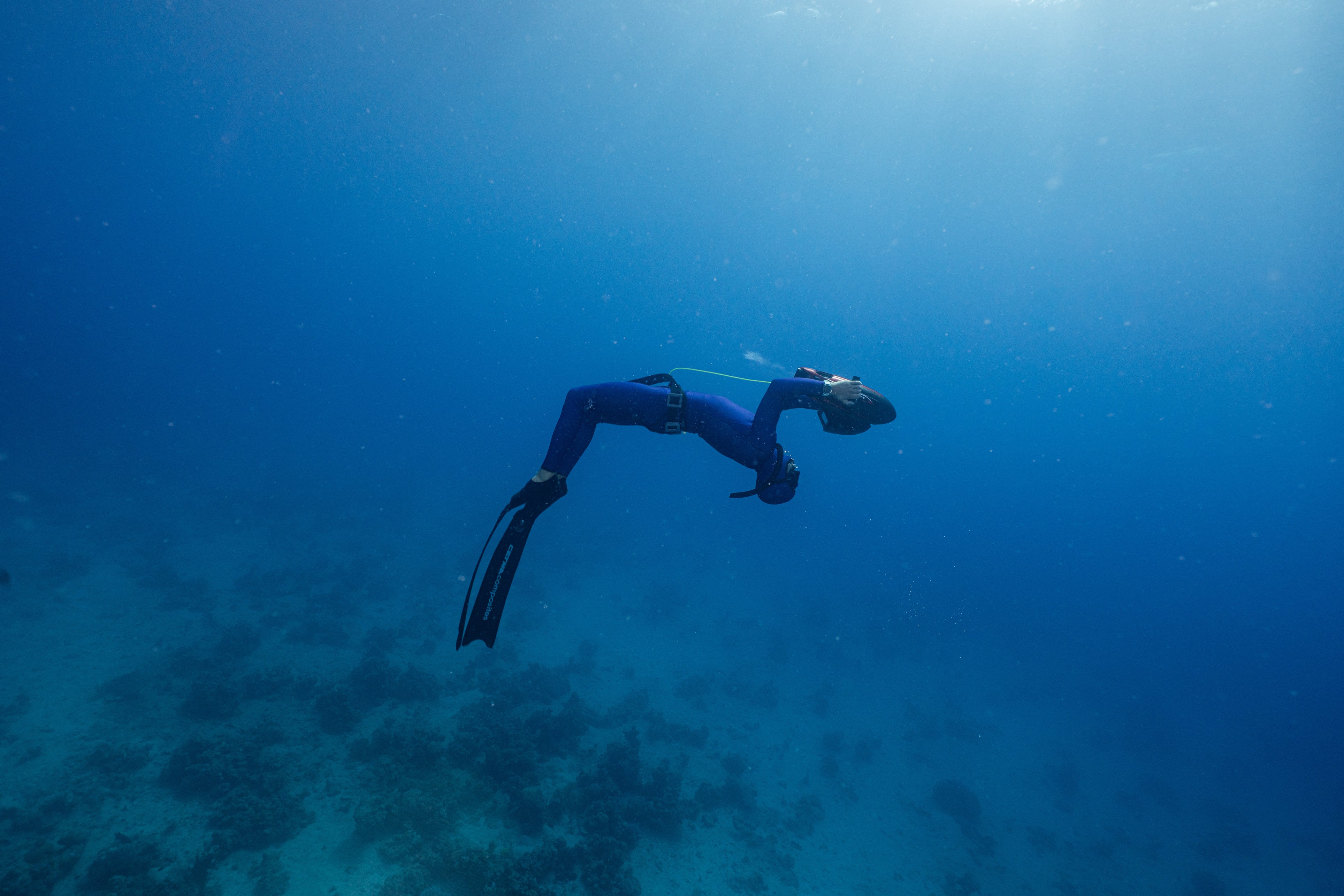 ADVENTURE 5.5mm Dark Blue Freediving Jacket חליפה צלילה חופשית ספורטיבית חלק עליון בעובי 5.5 מ"מ