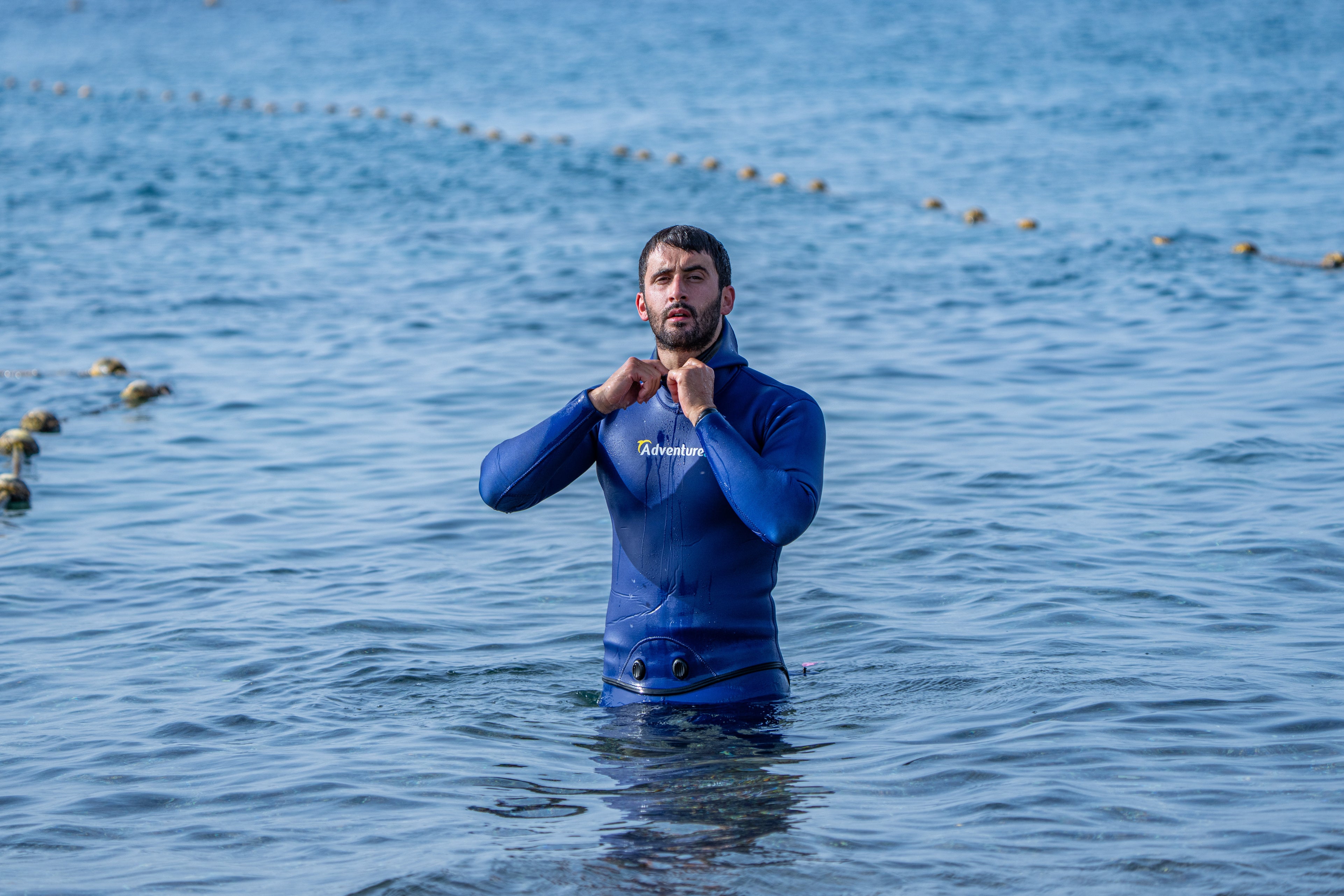ADVENTURE 5.5mm Dark Blue Freediving Jacket חליפה צלילה חופשית ספורטיבית חלק עליון בעובי 5.5 מ"מ