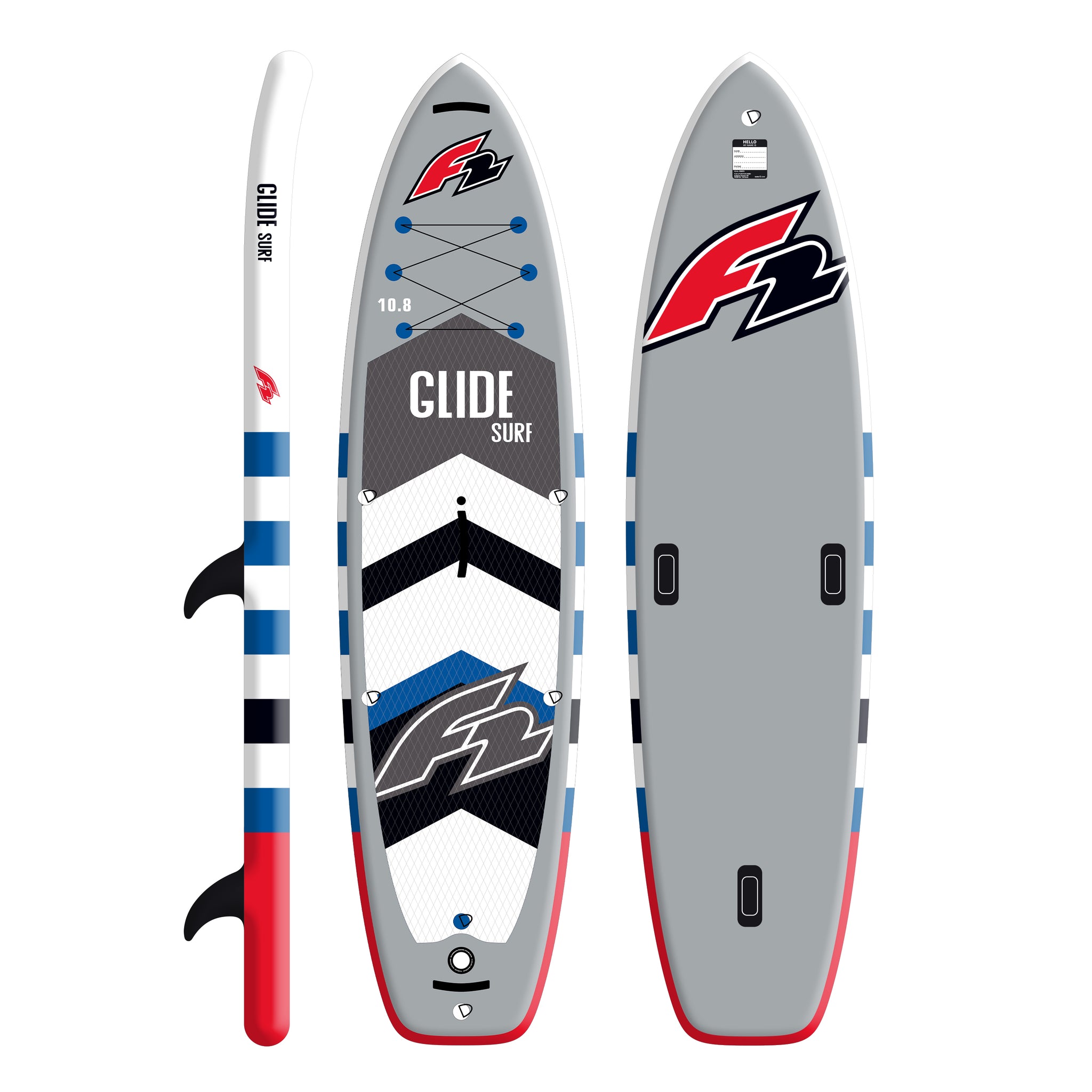 F2 Glide Surf 10.8/11.7 סאפ מתנפח איכותי (אפשרות לגלישת רוח) עם משוט