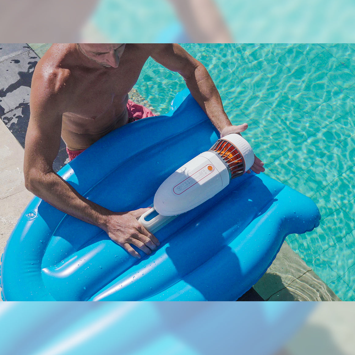 SUBLUE WhiteShark Tini Inflatable Kickboard קרש שחייה מתנפח לסקוטר TINI