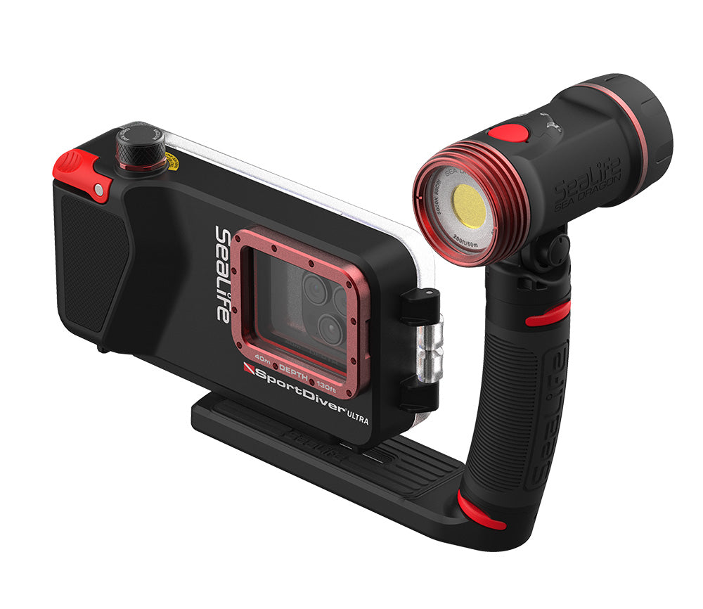 SEALIFE SportDiver Ultra Pro 2500 Set for iPhone & Android סט מארז תת ימי מתקדם ותאורה לסמארטפון