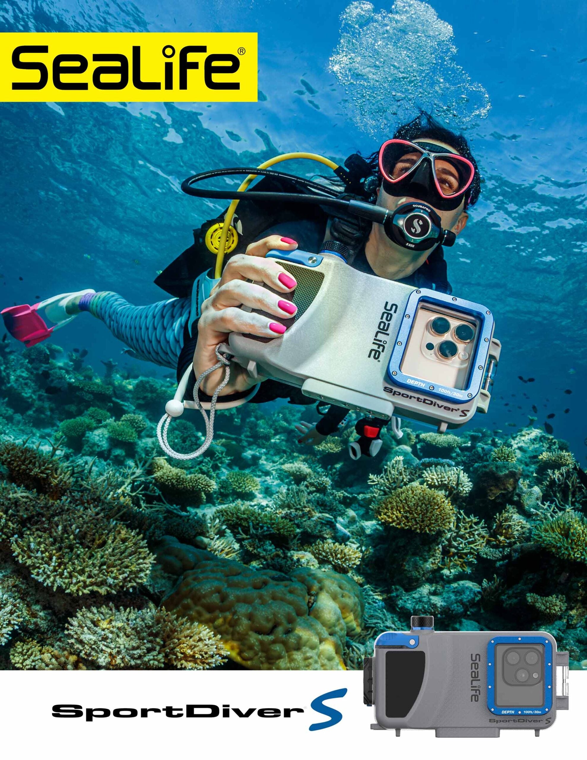 SEA LIFE SportDiver S Smartphone Housing מארז תת ימי מתקדם לסמארטפון - דוגית