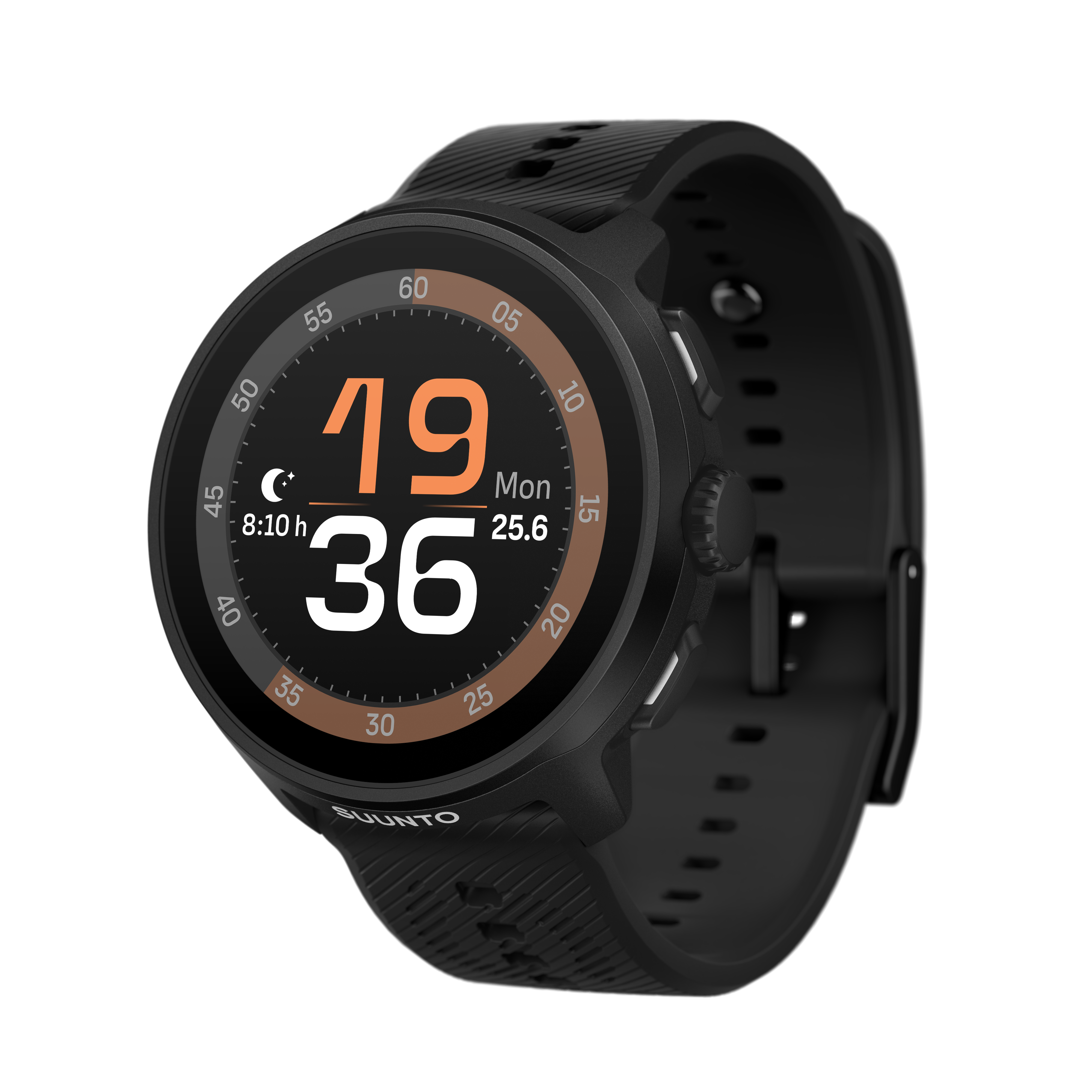 SUUNTO Run All Black Silicone Strap שעון ספורט וכושר בצבע שחור עם רצועת סיליקון