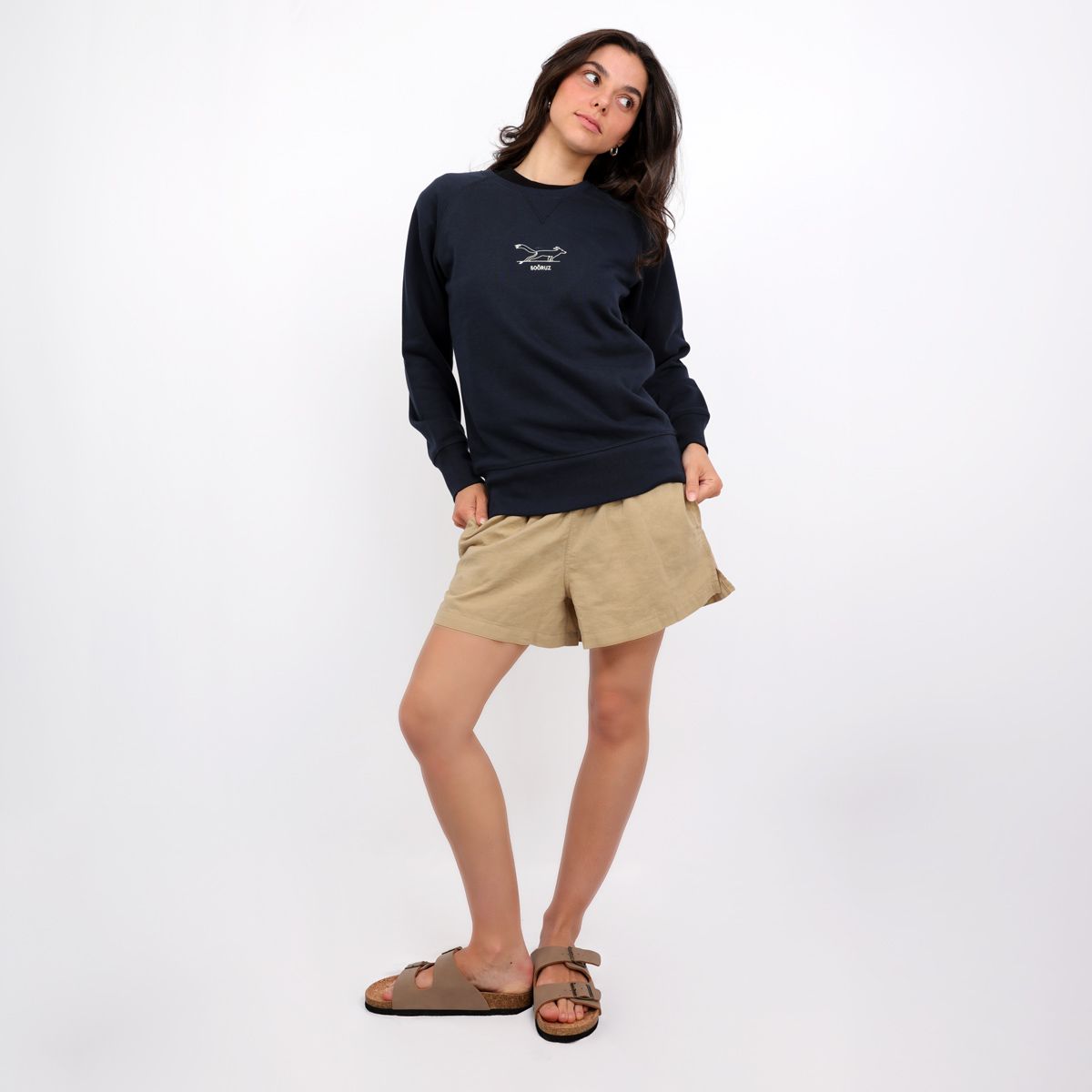 SOORUZ DINGO Sweat round Organic Women חולצה ארוכה סווטשירט ללא כובע מכותנה אורגנית לנשים