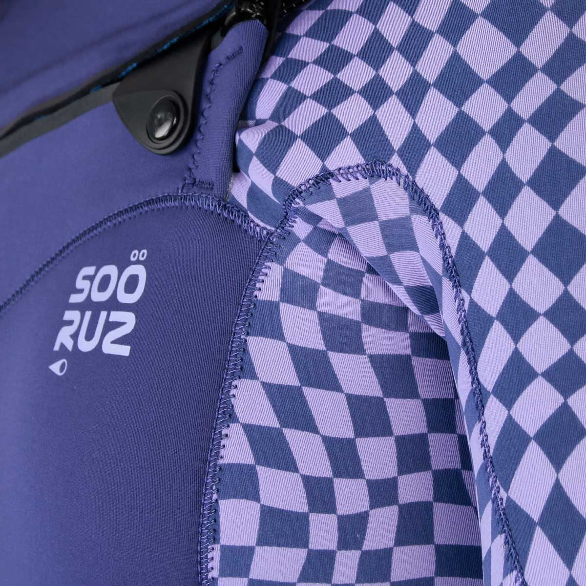 חליפת גלישה ארוכה צבע סגול לנשים בעובי 3/2 מ"מ עם רוכסן חזה מניאופרן אורגני