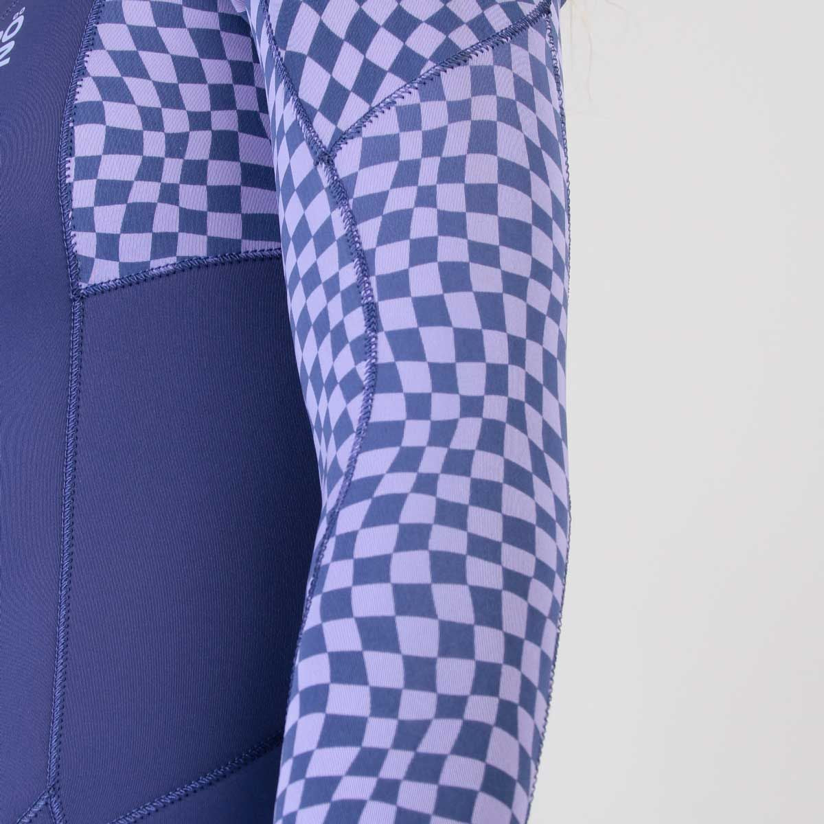 חליפת גלישה ארוכה צבע סגול לנשים בעובי 3/2 מ"מ עם רוכסן חזה מניאופרן אורגני