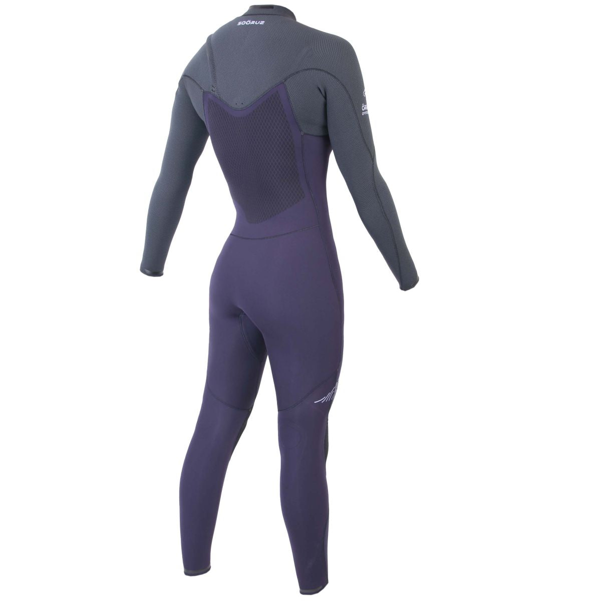 חליפת גלישה ארוכה לנשים צבע סגול בעובי 3/2 מ"מ עם רוכסן חזה מניאופרן אורגני