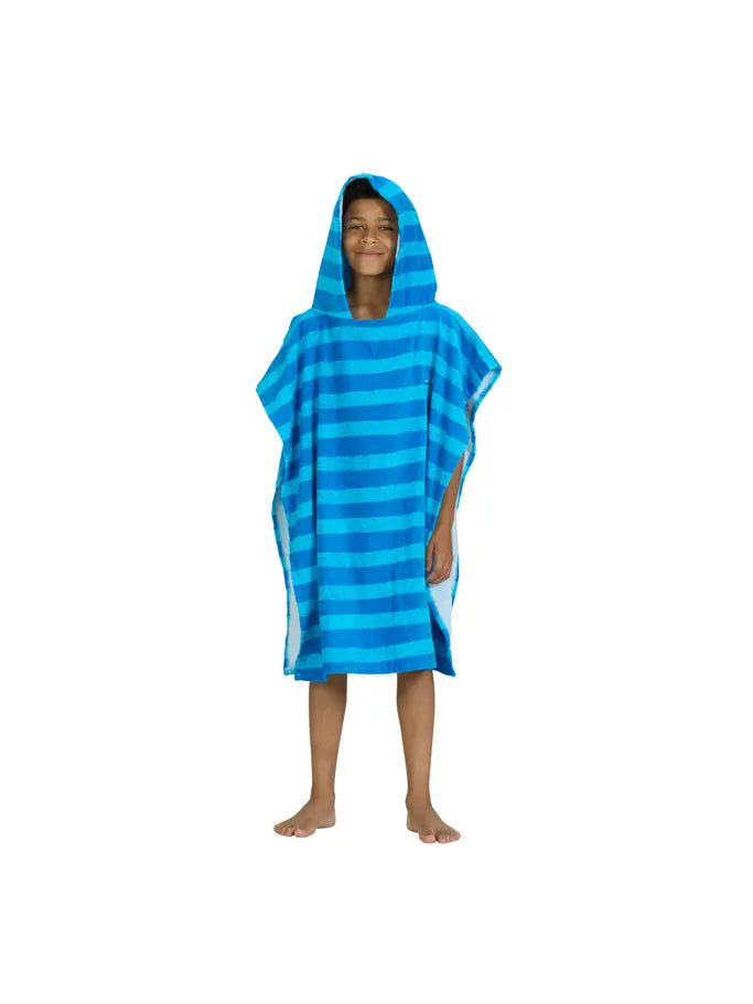 ZOGGS Nautical Blue Striped Poncho Hooded Towel מגבת פונצ׳ו לילדים