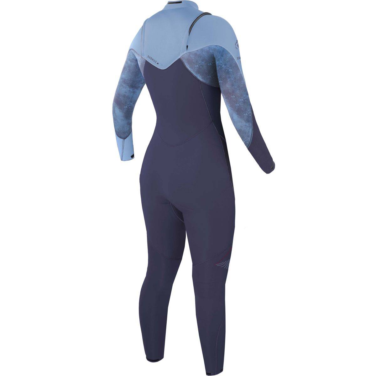 חליפת גלישה לנשים רוכסן קדמי בעובי 4/3 מ"מ בצבע כחול