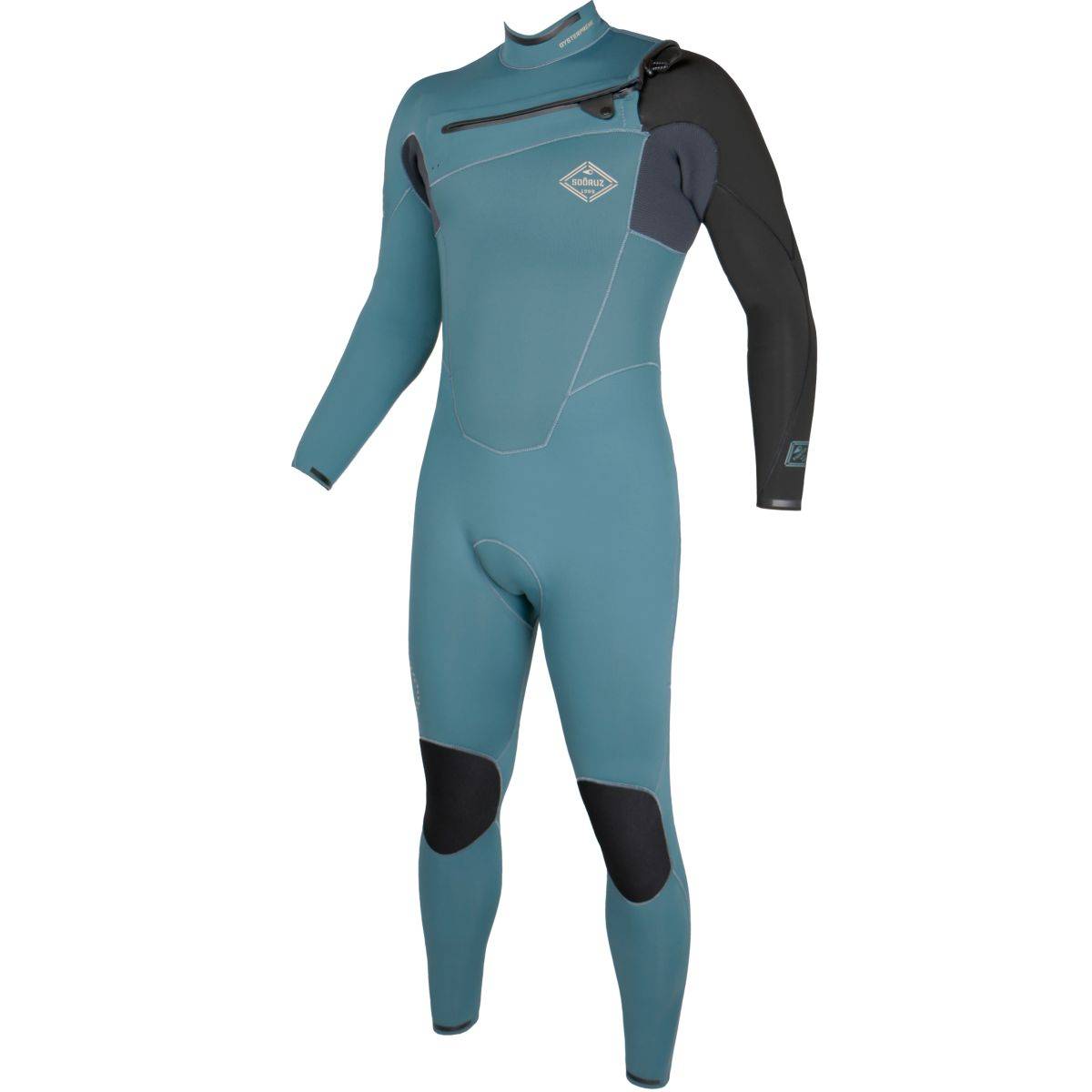 SOORUZ Fullsuit Men 3/2 CZ FIGHTER Organic Oysterprene Slate חליפת גלישה לגברים בצבע כחול בעובי 3/2 מ"מ עם רוכסן חזה