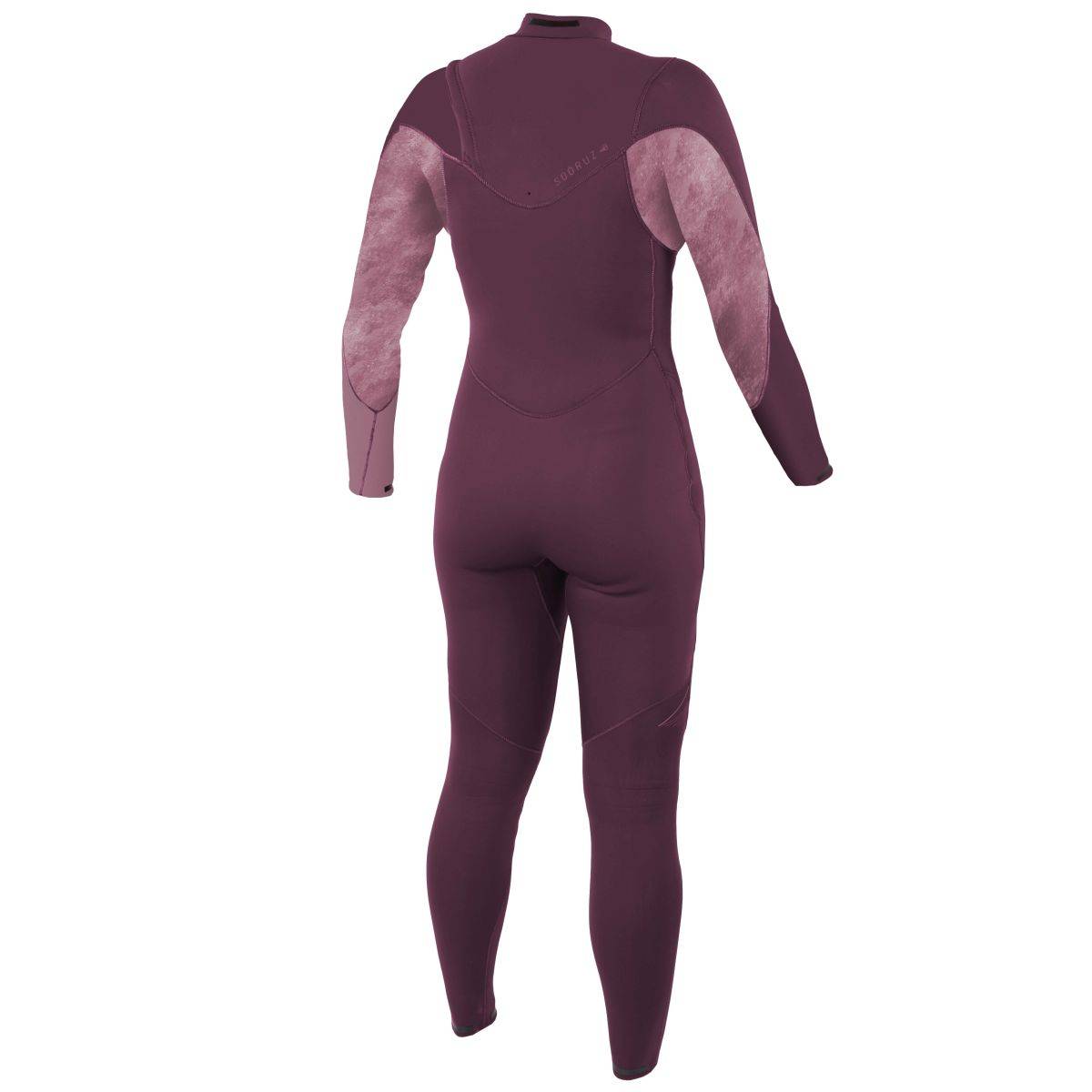 חליפת גלישה לנשים רוכסן חזה בעובי 4/3 מ"מ בצבע אדום