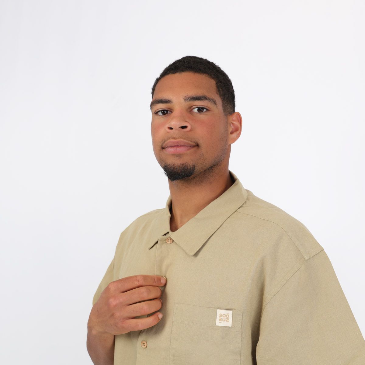 SOORUZ CARLO Shirt Linen חולצה מכופרת קצרה מפשתן וכותנה