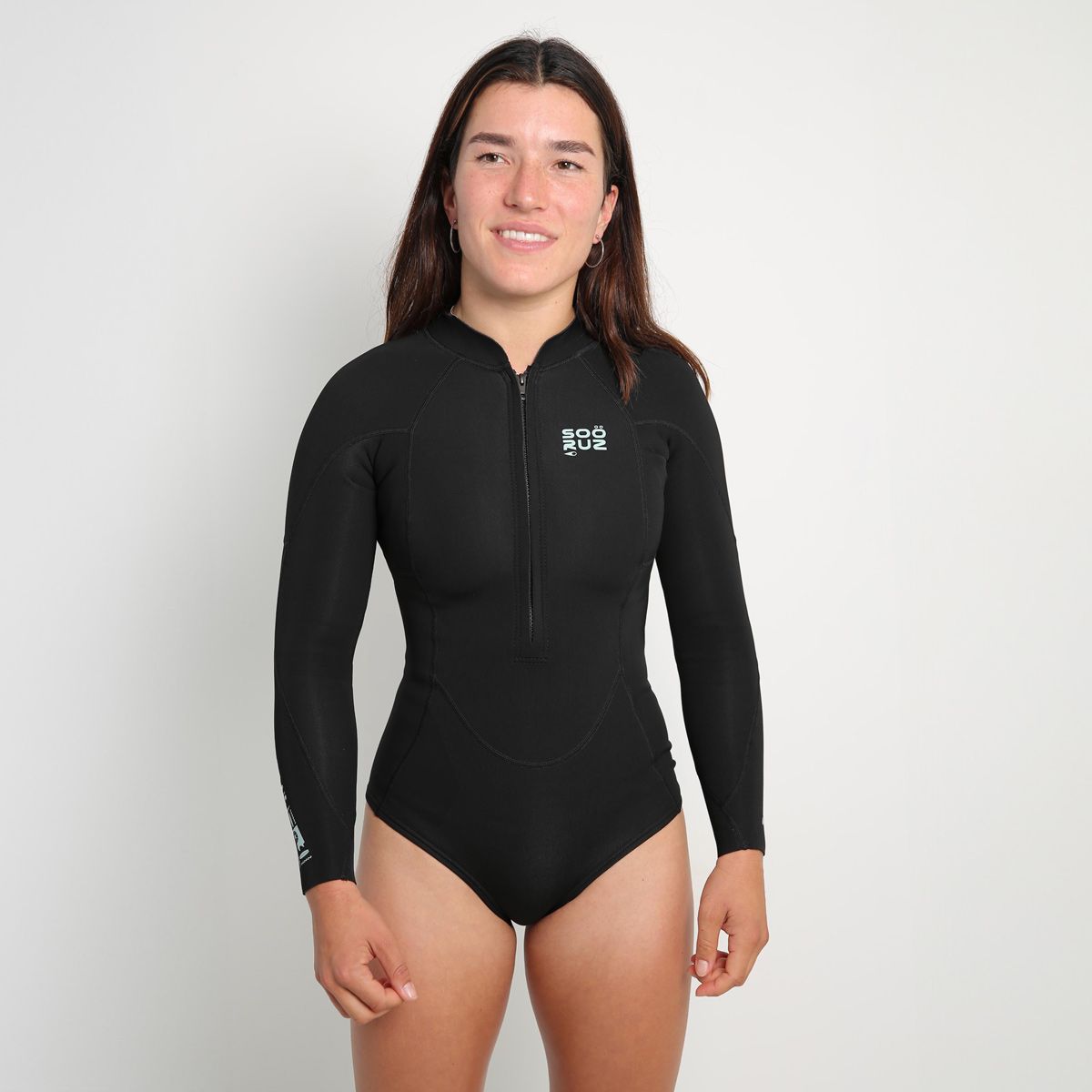 חליפת גלישה שורטי עם שרוולים ארוכים בעובי 1/1 מ"מ לנשים