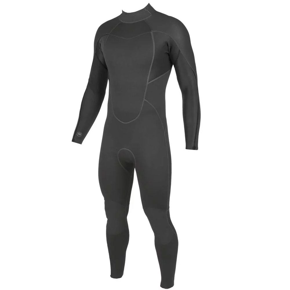 חליפת גלישה לגברים צבע שחור בעובי 3/2 מ"מ עם רוכסן אחורי