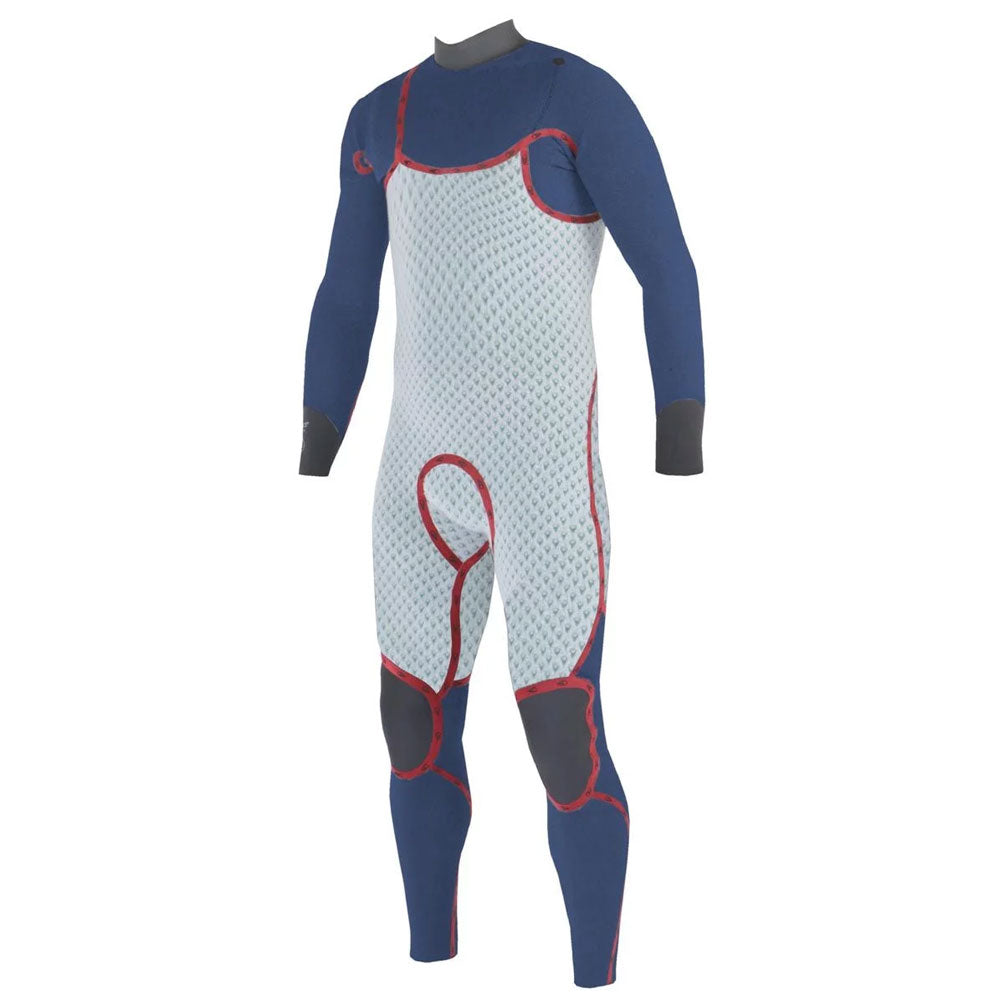 חליפת גלישה ארוכה לגברים צבע שחור בעובי 3/2 מ"מ עם רוכסן חזה מניאופרן אורגני