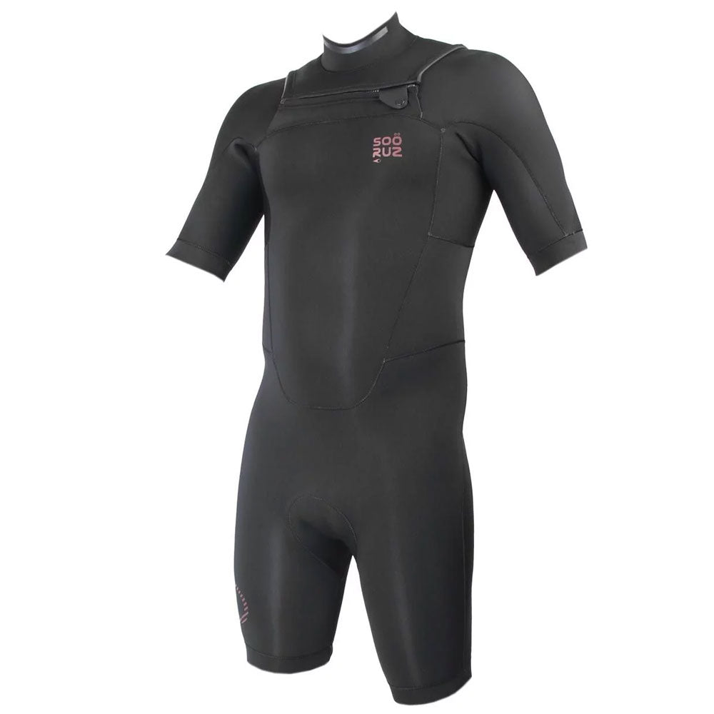 חליפת גלישה שורטי צבע שחור רוכסן קדמי בעובי 2/2 מ"מ לגברים