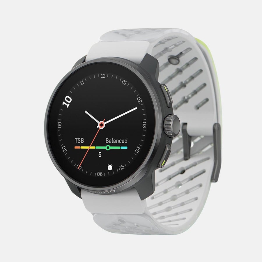 SUUNTO Race S Titanium Canary שעון ספורט וכושר בצבע אפור כהה עם רצועה בהירה