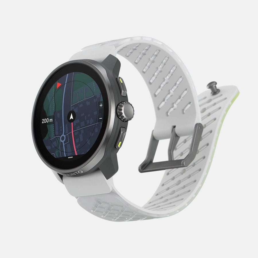 SUUNTO Race S Titanium Canary שעון ספורט וכושר בצבע אפור כהה עם רצועה בהירה