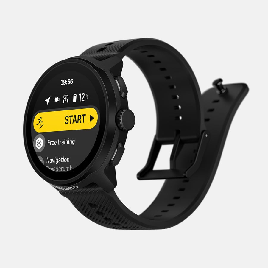 SUUNTO Run All Black Silicone Strap שעון ספורט וכושר בצבע שחור עם רצועת סיליקון