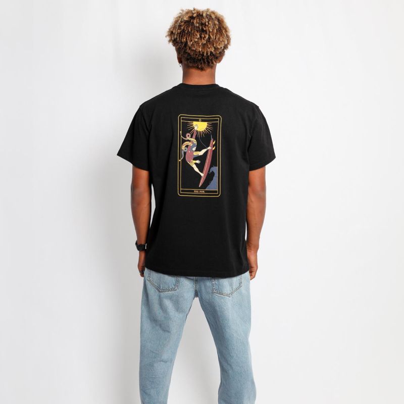 SOORUZ FOOL Organic T-shirt men חולצה קצרה מכותנה אורגנית בצבע שחור - דוגית