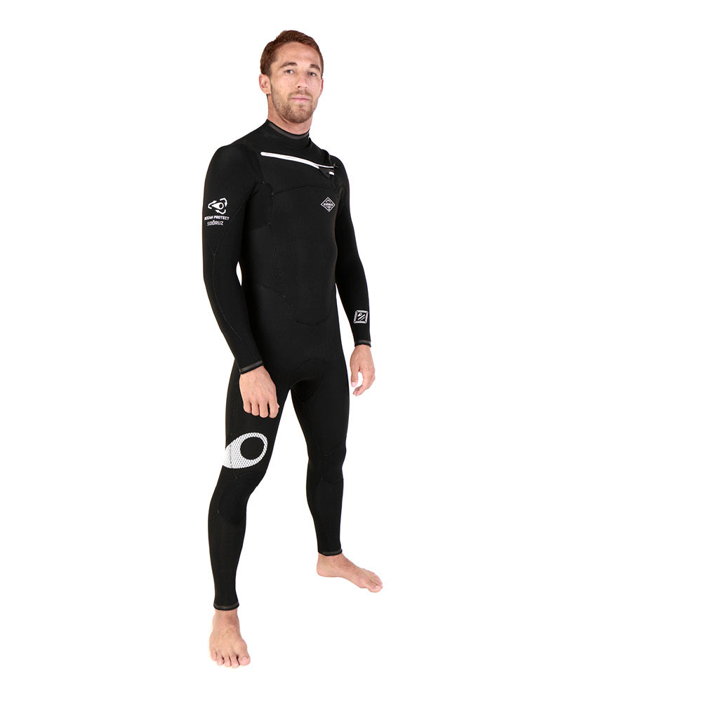 חליפת גלישה 4/3 מ"מ לגברים צבע שחור SOORUZ FIGHTER Chest-zip 4/3 2021 - דוגית