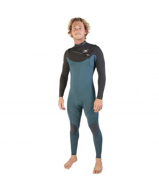 SOORUZ GURU PRO 3/2 Chest-Zip Oysterperne חליפת גלישה 2/3 מ"מ לגברים רוכסן חזה 2022 בצבע כחול