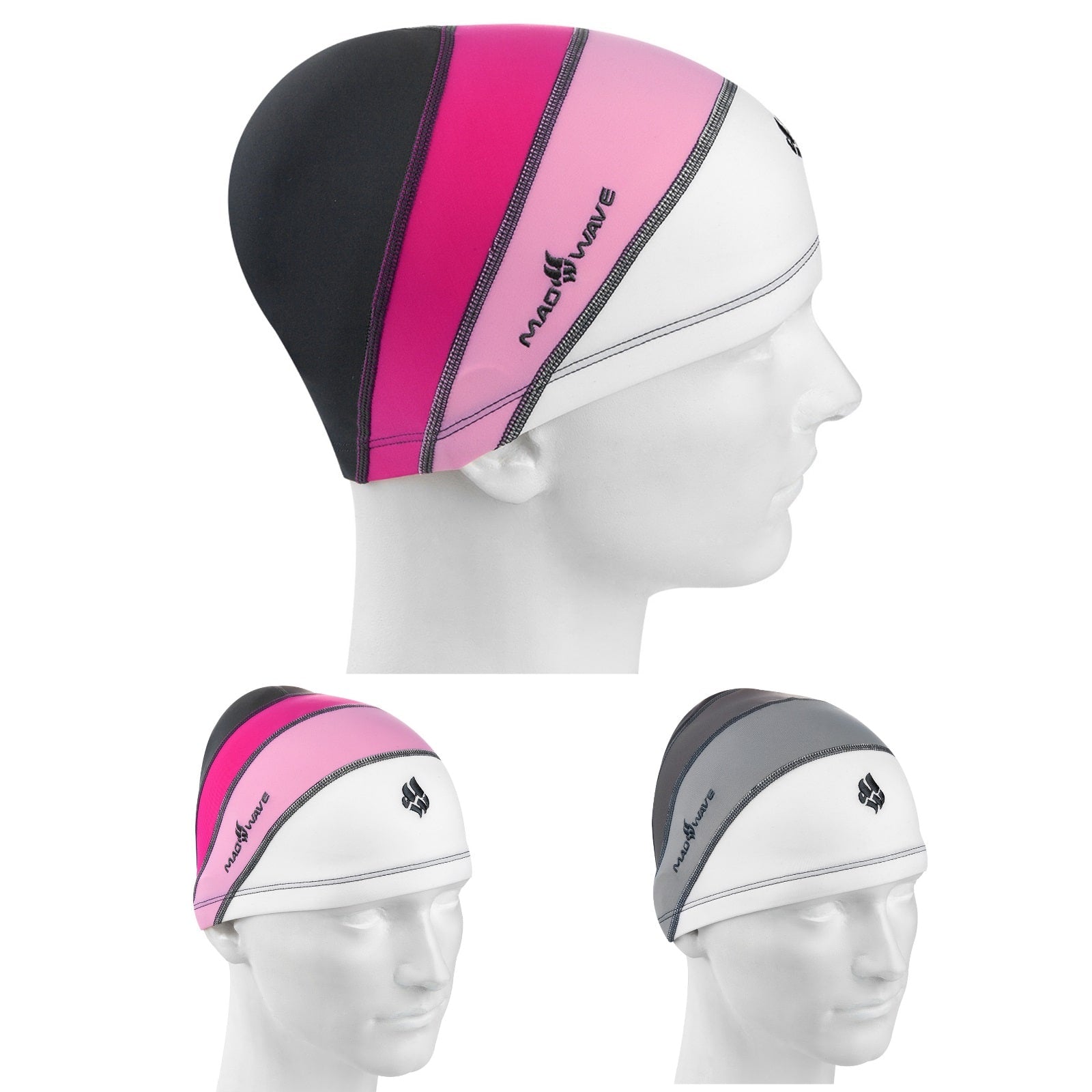 כובע בד לשחייה Mad Wave Long Hair Cap Lycra - דוגית