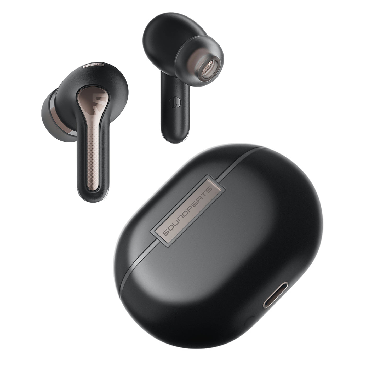 SOUNDPEATS Capsule3 PRO ANC אוזניות כפתור אלחוטיות עם ביטול רעשים אקטיבי בצבע שחור