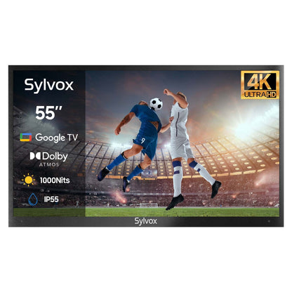 SYLVOX 55" Outdoor TV(Google TV) Deck Pro 2.0 טלויזיה בגודל 55 אינץ' לשימוש חיצוני בשמש חלקית - דוגית