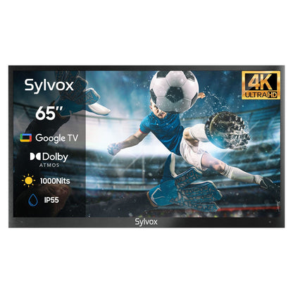 SYLVOX 65" Outdoor TV(Google TV) Deck Pro 2.0 טלויזיה בגודל 65 אינץ' לשימוש חיצוני בשמש חלקית - דוגית