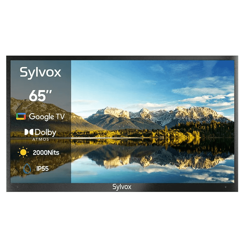 SYLVOX 65" 2000Nit Google Outdoor TV Pool Pro 2.0 טלויזיה בגודל 65 אינץ' לשימוש חיצוני בשמש מלאה - דוגית