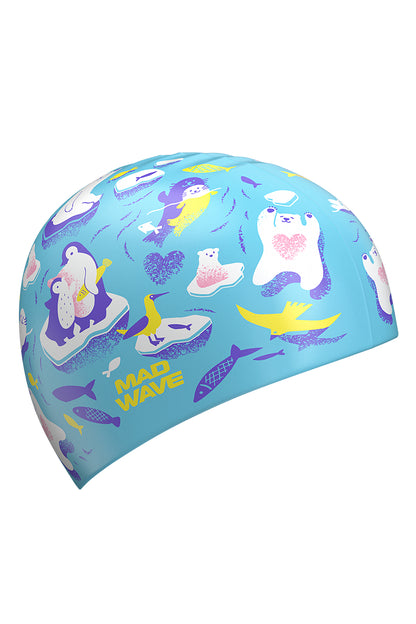 MAD WAVE Sillicon Swim Cap כובע שחיה במידה אחת למבוגרים וילדים כאחד
